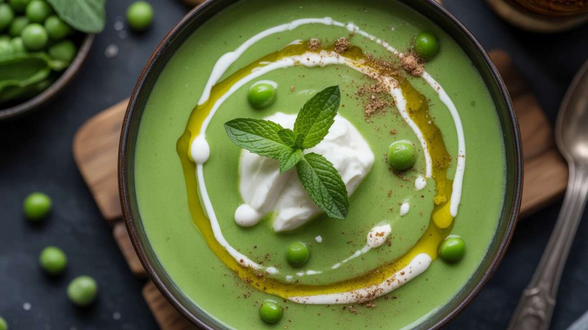 Le velouté de petits pois à la menthe : une douceur printanière