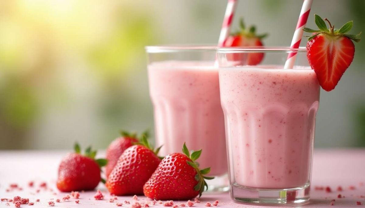 Savourer un milk-shake léger à la fraise : douceur et équilibre en un verre