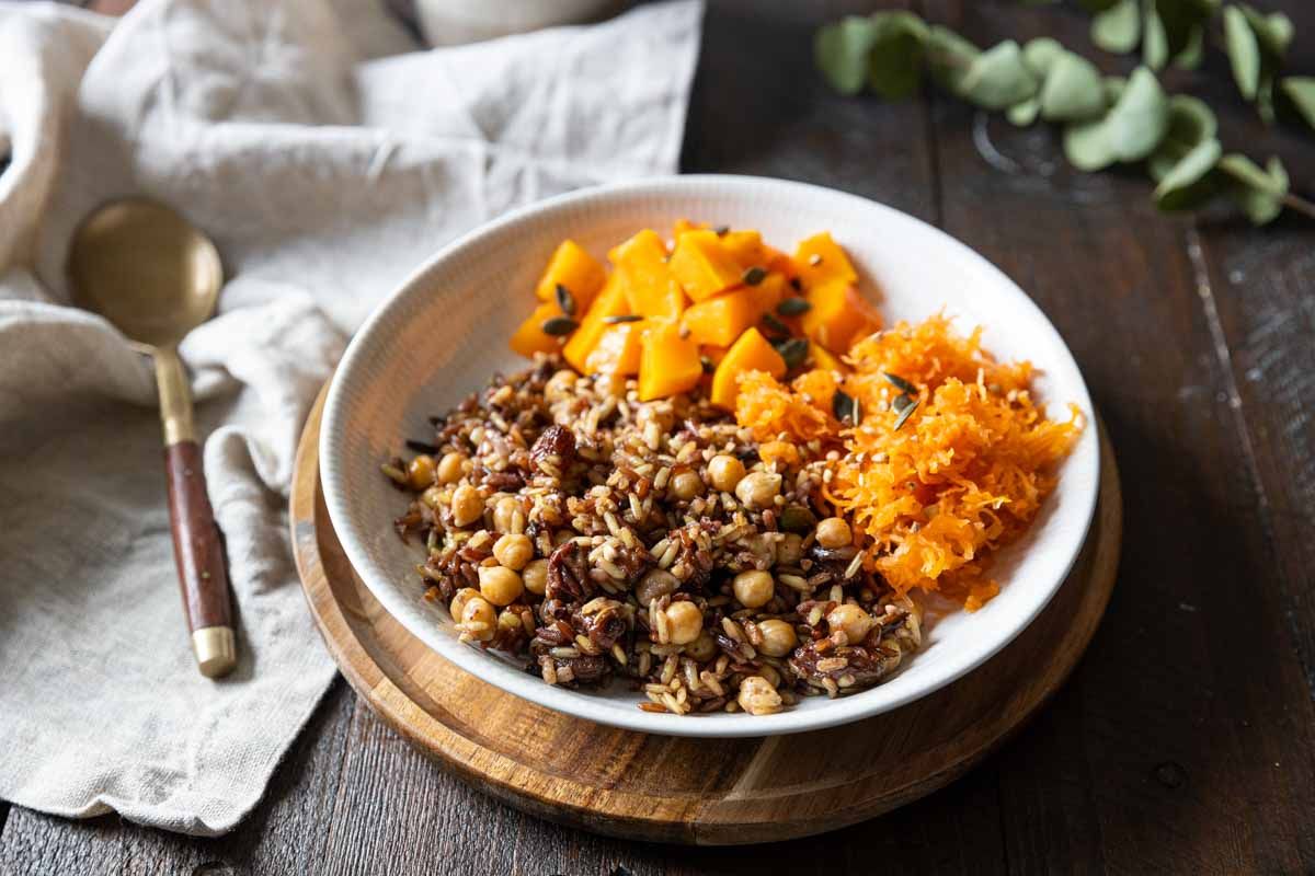 Riz aux épices, pois chiche et raisins au Cookeo