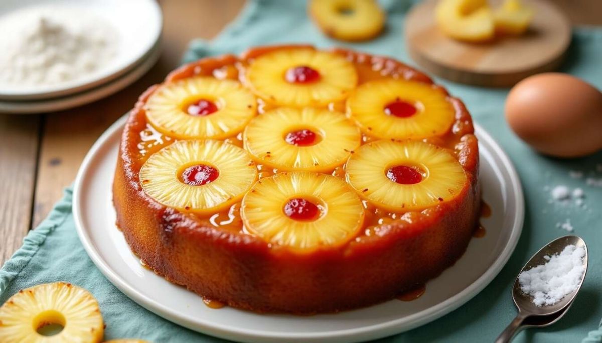 Laissez-vous séduire par le gâteau renversé à l'ananas : simple et délicieux