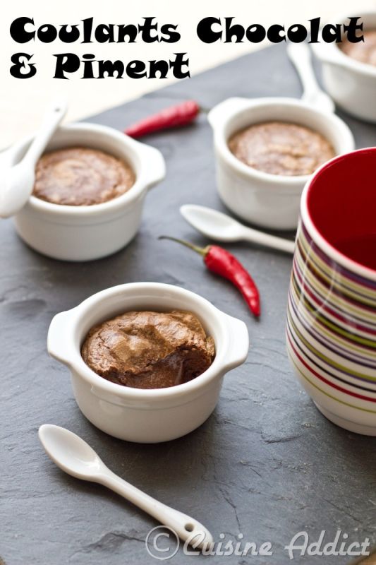 Coulants au chocolat noir et piment