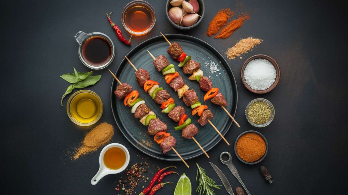 Dégustez des brochettes de boeuf épicé, légères et irrésistibles