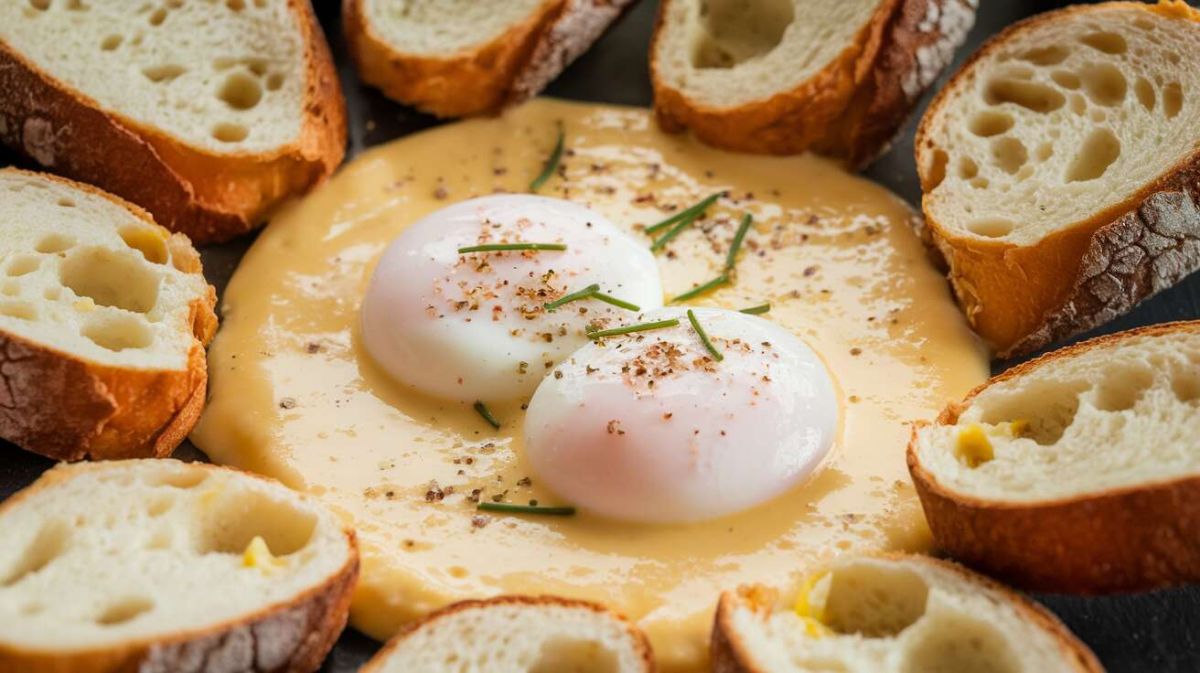 Un délice crémeux : œufs pochés à la sauce au fromage frais