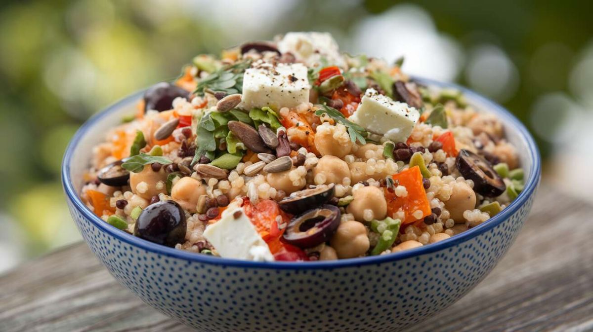 Un voyage gustatif avec la salade complète aux céréales et légumes