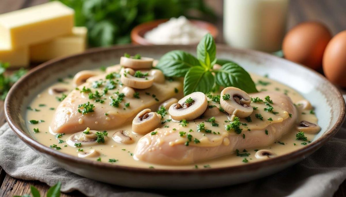Découvrez la recette parfaite du poulet sauce blanche aux champignons