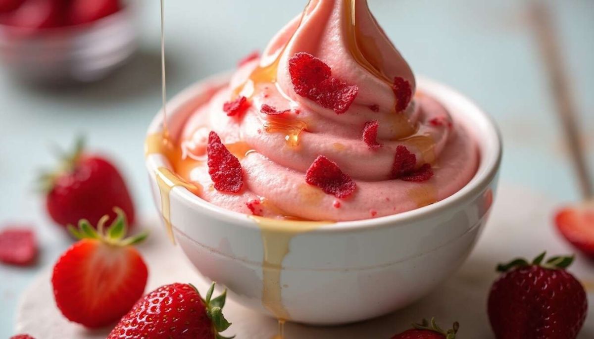 Découvrez la légèreté du frozen yogurt à la fraise