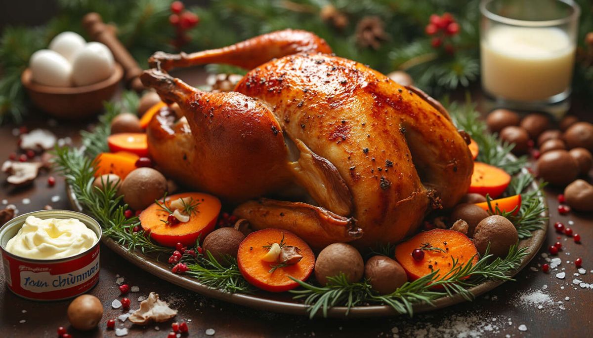 Célébrez Noël avec une pintade farcie aux marrons et sa purée de patates douces
