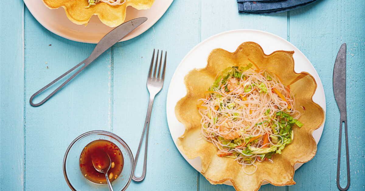 Savourez la fraîcheur des tulipes de salade thaïe aux crevettes