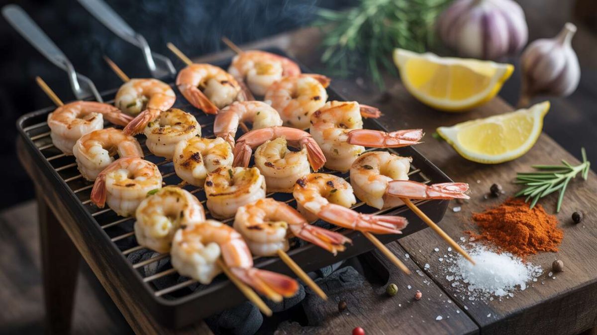 Brochettes de crevettes à la plancha : un délice prêt en 15 minutes