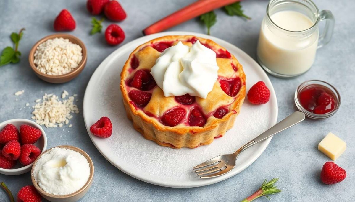 Clafoutis framboise rhubarbe : recette gourmande et facile