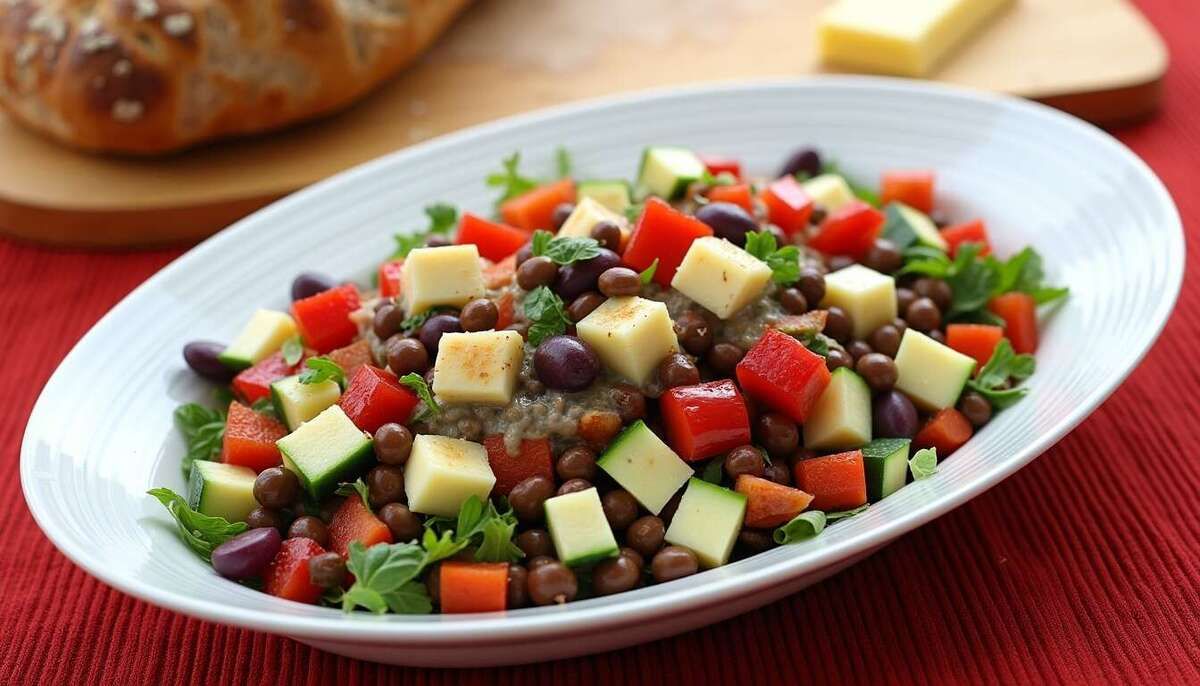 Une salade de lentilles aux oignons pour un repas équilibré