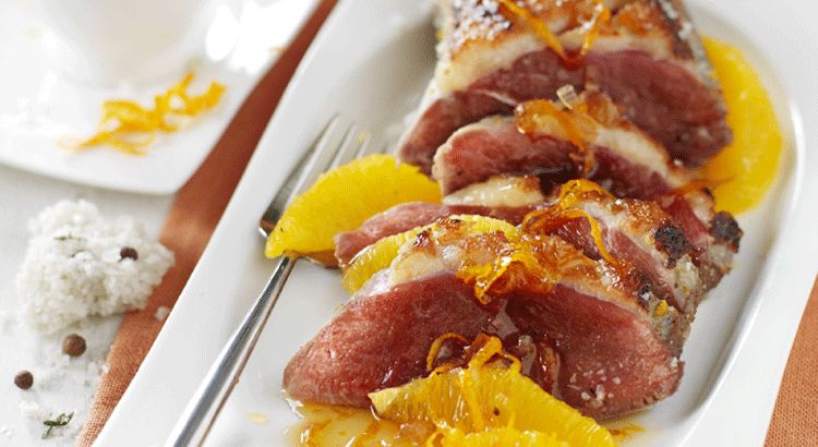 Le magret de canard à l'orange en croûte de gros sel gris de Guérande
