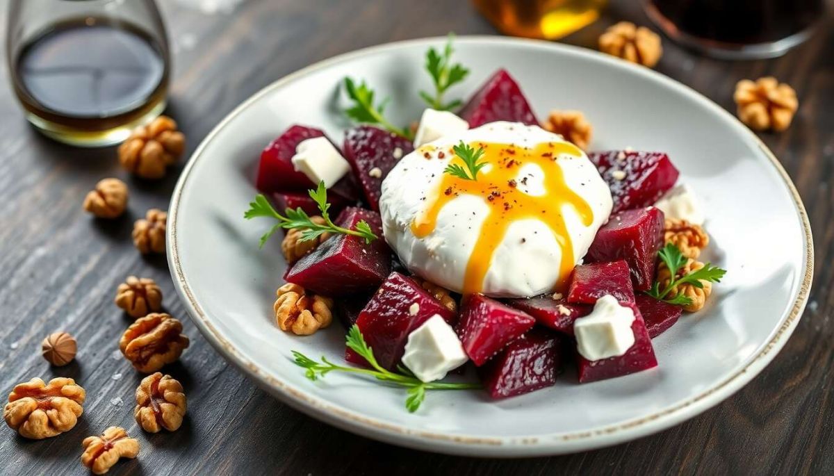 Une entrée raffinée : betterave et fromage de chèvre pour vos repas