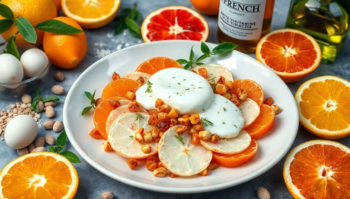 Carpaccio d’agrumes, burrata et pistaches caramélisées : une recette gourmande