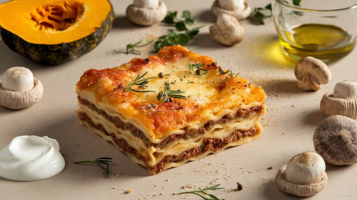Un délice automnal : lasagnes aux cèpes et potimarron à savourer