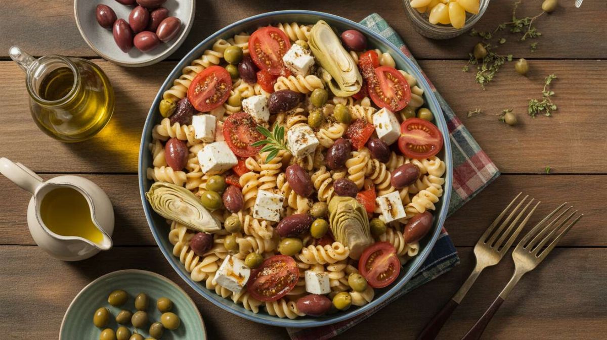 Une saladede pâtes méditerranéenne irrésistible pour vos pique-niques