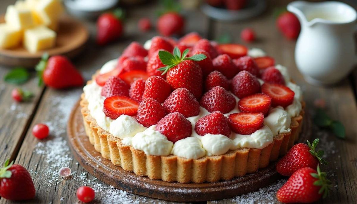 découvrez la tarte légère aux fraises et chantilly qui séduit tous les gourmands