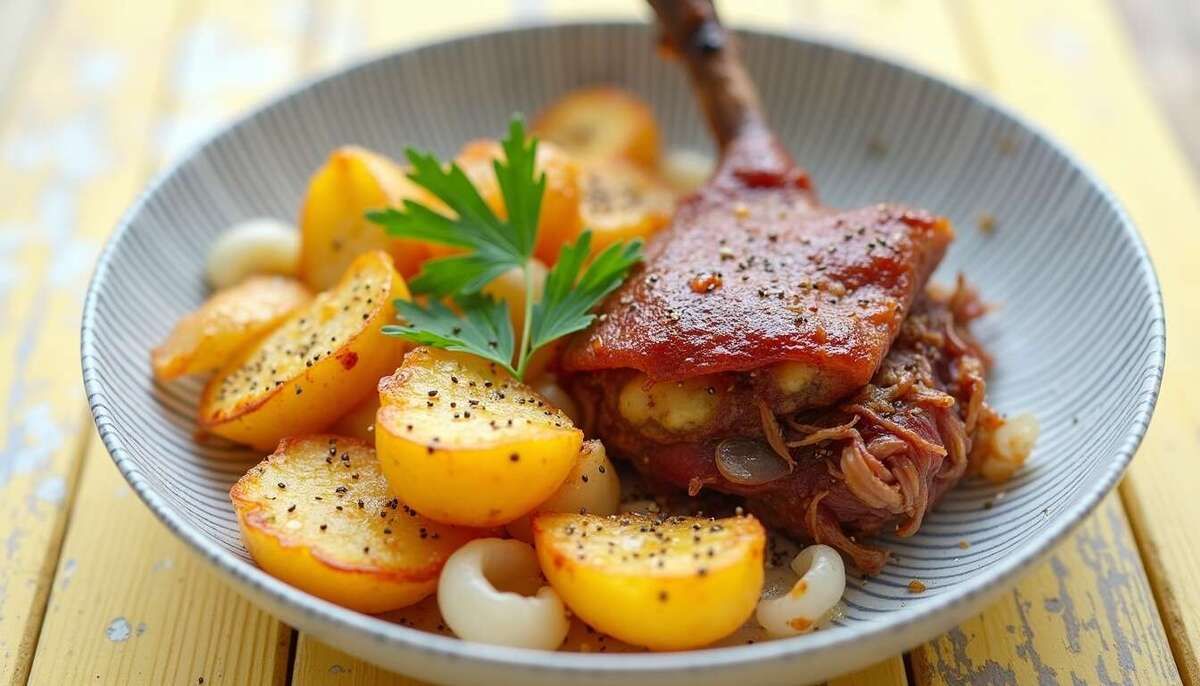Redécouvrez le confit de canard et ses pommes sarladaises, un plaisir réconfortant
